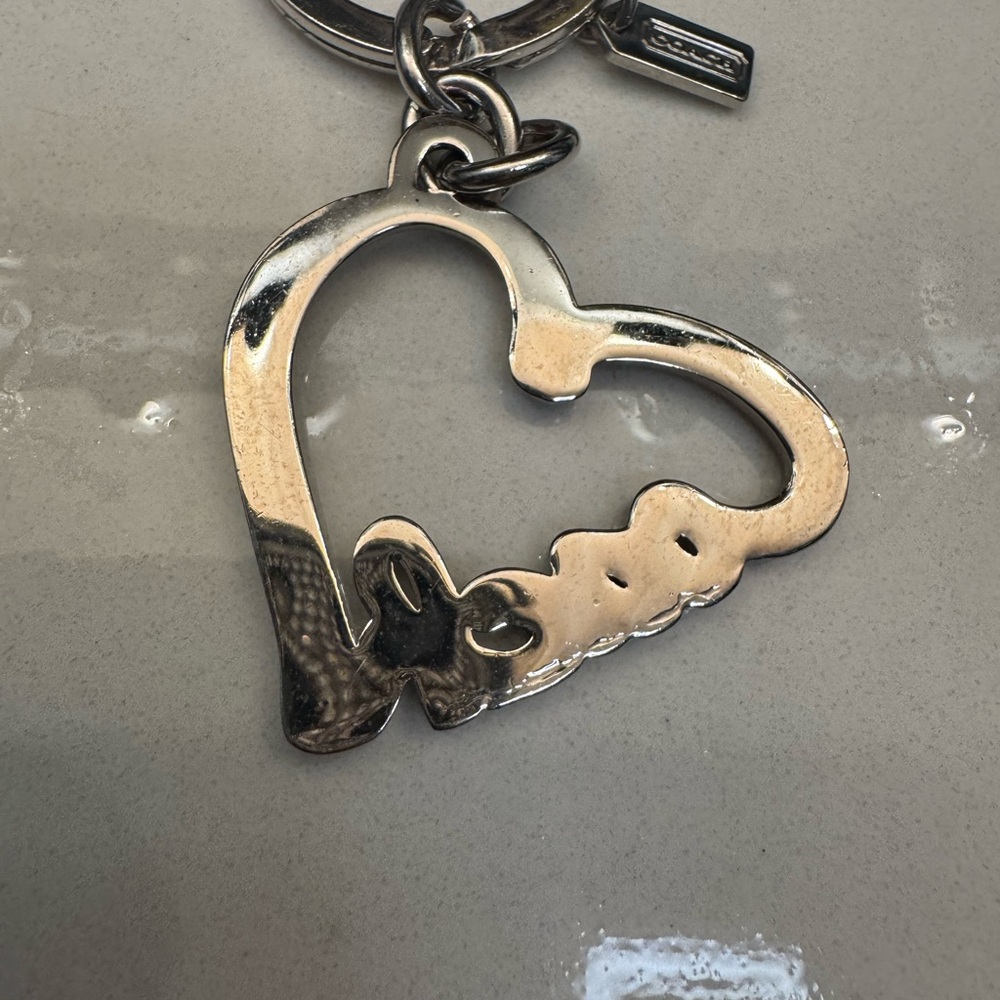 Coach Silver & Pink Rhinestone Keyring - Picture 2 of 3